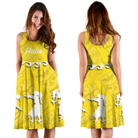 Hawaiian Hula Girls Dance in Yellow Midi Dress - Polynesian Pride