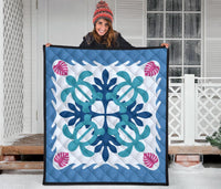 Hawaiian Turtle Pattern Premium Quilt - Pastel - Argu Style - AH - Polynesian Pride