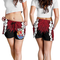 Tahiti Polynesian Women's Shorts - Tribal Wave Tattoo Flag Style - Polynesian Pride