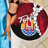 Tahiti Polynesian Beach Blanket - Tribal Wave Tattoo Flag Style - Polynesian Pride