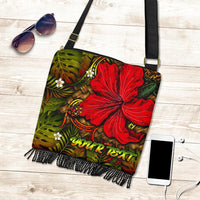 Hawaii Lauhala Hibiscus Polynesian Tropical Crossbody Boho Handbag - Wake Style - AH - Polynesian Pride