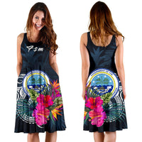 Federated States of Micronesia Midi Dress - Tropical Flower - Polynesian Pride