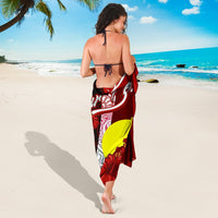 Palau Polynesian Custom Personalised Sarong - Coat Of Arm With Hibiscus - Polynesian Pride
