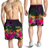 Fiji Personalised Men's Shorts - Summer Hibiscus - Polynesian Pride