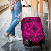 Polynesian Plumeria Mix Pink Black Luggage Covers - Polynesian Pride