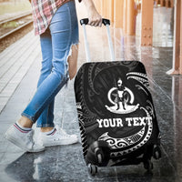 Vanuatu Polynesian Custom Personalised Luggage Covers - White Tribal Wave - Polynesian Pride