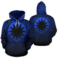 Nauru All Over Hoodie Lift up Blue Unisex Blue - Polynesian Pride