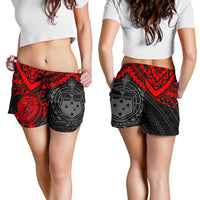 Samoa Polynesian Shorts (Women) - Red Turtle - Polynesian Pride