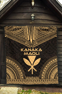 Hawaii Premium Quilt - Kanaka Maoli Polynesian Chief Gold Version - Polynesian Pride
