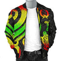 Pohnpei Micronesian Men Bomber Jacket - Reggae Tentacle Turtle - Polynesian Pride