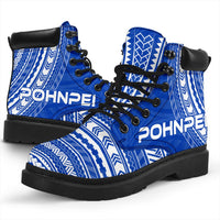 Pohnpei Leather Boots - Polynesian Flag Chief Version - Polynesian Pride