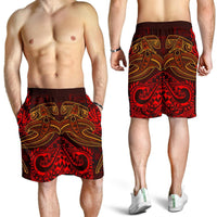Polynesian Men's Shorts - Red Shark Polynesian Tattoo - Polynesian Pride
