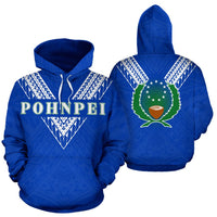 Pohnpei All Over Hoodie Blue Sailor Style Unisex Blue - Polynesian Pride