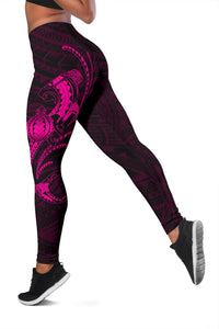 Hawaii Turtle Shark Polynesian Leggings - Pink - Polynesian Pride