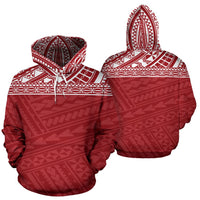 Poly All Over Hoodie Polynesian Red Version Unisex White - Polynesian Pride