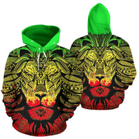 Lion Polynesian All Over Hoodie Reggae Style Unisex Reggae - Polynesian Pride