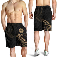 Tahiti Polynesian Men's Short - Gold Tribal Wave - Polynesian Pride