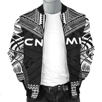 Northern Mariana Islands Polynesian Chief Men's Bomber Jacket - Black Version - Polynesian Pride