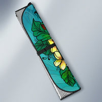 Northern Mariana Islands Auto Sun Shade - Tropical Flowers Style - Polynesian Pride