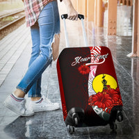 New Caledonia Polynesian Custom Personalised Luggage Covers - Coat Of Arm With Hibiscus - Polynesian Pride