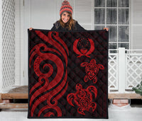 Pohnpei Premium Quilt - Red Tentacle Turtle - Polynesian Pride