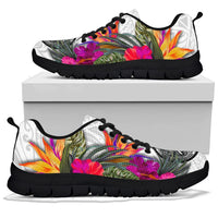 American Samoa Sneakers Hibiscus Polynesian White Pattern - Polynesian Pride