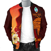 Guam Custom Personalised Men's Bomber Jacket - Tribal Tuna Fish - Polynesian Pride