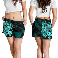 Polynesian Hawaii Women's Shorts - Kanaka Maoli Blue Turtle - Polynesian Pride