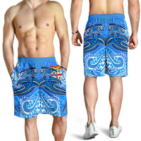 Fiji Men's Shorts - Blue Shark Polynesian Tattoo - Polynesian Pride