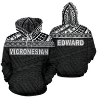 Micronesia All Over Hoodie Edward Unisex Black - Polynesian Pride