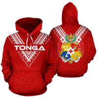 Tonga Polynesian All Over Hoodie Unisex White - Polynesian Pride