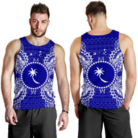 Chuuk Polynesian Men Tank Top Map Blue - Polynesian Pride