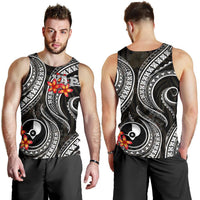 Yap Micronesian Men Tank Top - Black Plumeria - Polynesian Pride