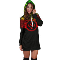 Kosrae Women Hoodie Dress - Kosrae Coat Of Arms Polynesian Reggae Color - Polynesian Pride