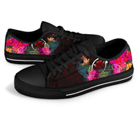 Hawaii Low Top Shoe - Kanaka Maoli With Hibiscus On Polynesian Patterns (RED) - Polynesian Pride