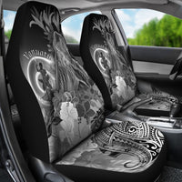 Vanuatu Car Seat Convers - Humpback Whale with Tropical Flowers (White) - Polynesian Pride