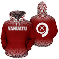 Vanuatu Polynesian Hoodie Red Fog Unisex Red - Polynesian Pride