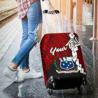 Samoa Polynesian Custom Personalised Luggage Covers - Tribal Wave Tattoo Flag Color - Polynesian Pride