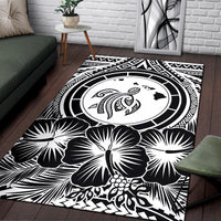Hawaii Map Honu Hibiscus Polynesian Area Rug AH - Polynesian Pride