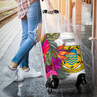 Tuvalu Luggage Covers Polynesian Hibiscus White Pattern - Polynesian Pride