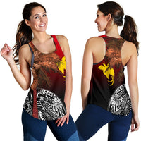 Papua New Guinea Women's Racerback Tank - Polynesian Palm Tree Black - Polynesian Pride