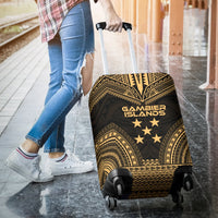 Gambier Islands Polynesian Chief Luggage Cover - Gold Version - Polynesian Pride
