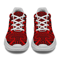 Polynesian Kakau Turtle Red Chunky Sneakers - Polynesian Pride