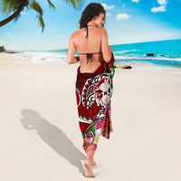 Tonga Custom Personalised Sarong - Turtle Plumeria (Red) - Polynesian Pride