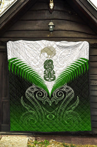 Maori Manaia Premium Quilt Green - Polynesian Pride