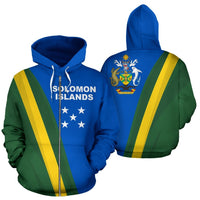 Solomon Islands Zip Hoodie, Special Version Unisex Blue - Polynesian Pride