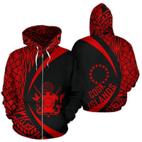 Cook Islands Polynesian Zip up Hoodie Circle Style 01 - Polynesian Pride