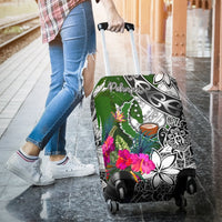 Pohnpei Luggage Covers White - Turtle Plumeria Banana Leaf - Polynesian Pride