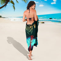 Hawaii Map Turtle Hibiscus Polynesian Luxury Sarong - Honu Ohana - Polynesian Pride