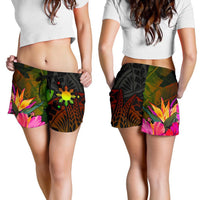 The Philippines Polynesian Women's Shorts - Hibiscus and Banana Leaves - Polynesian Pride